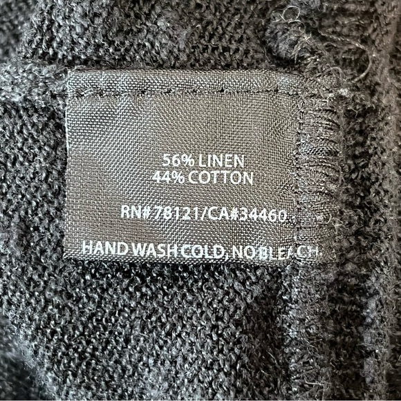 Eileen Fisher Linen Cardigan Womens Size PP Black V Neck Short Sleeve - Picture 8 of 8